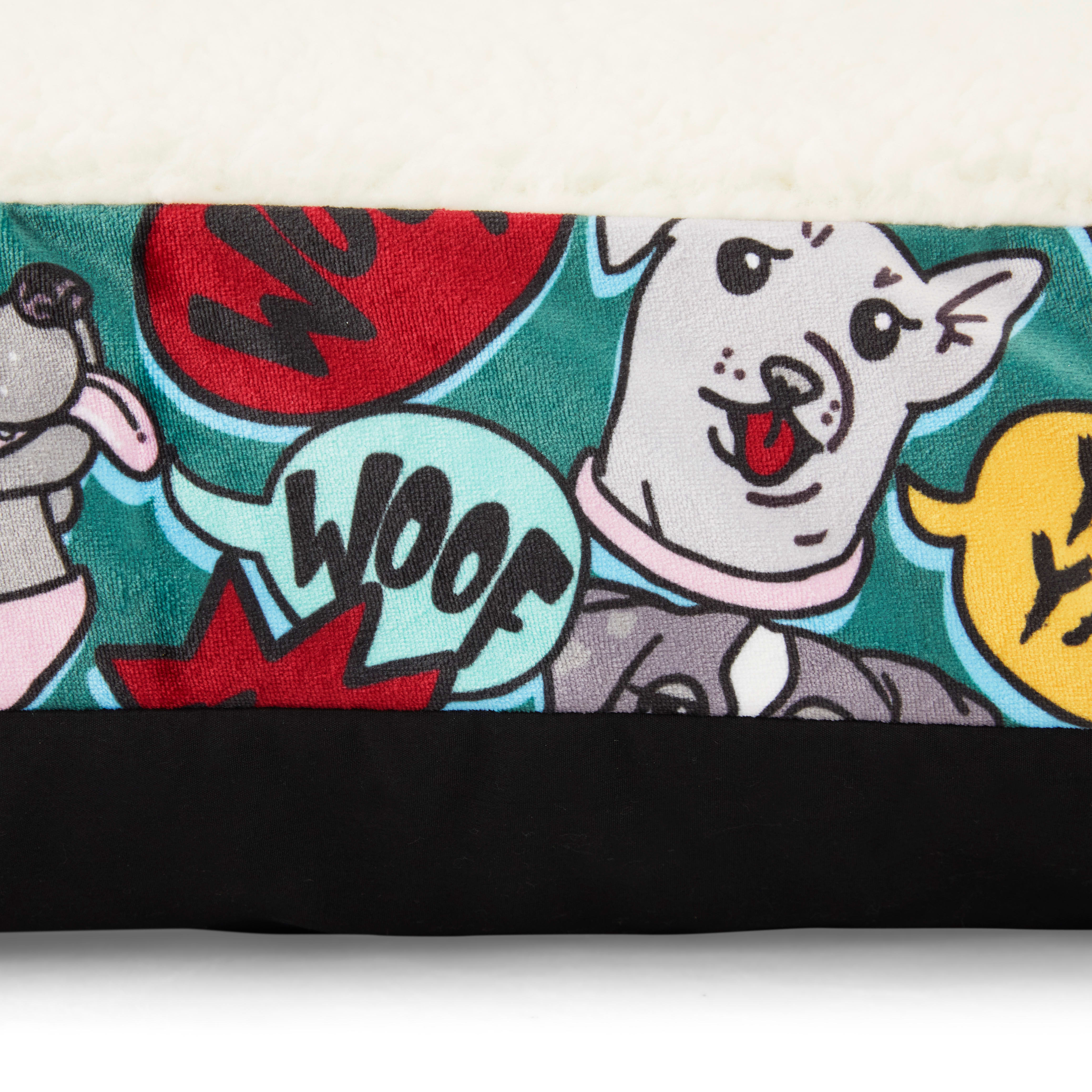 BOBS from Skechers Multicolor Comic-Printed Lounger Dog Bed， 32