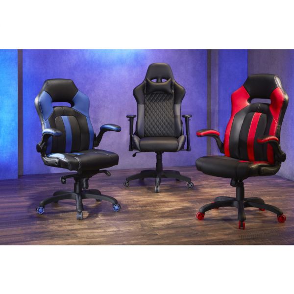 RS Gaming DRG High-Back Gaming Chair， Black/Gray