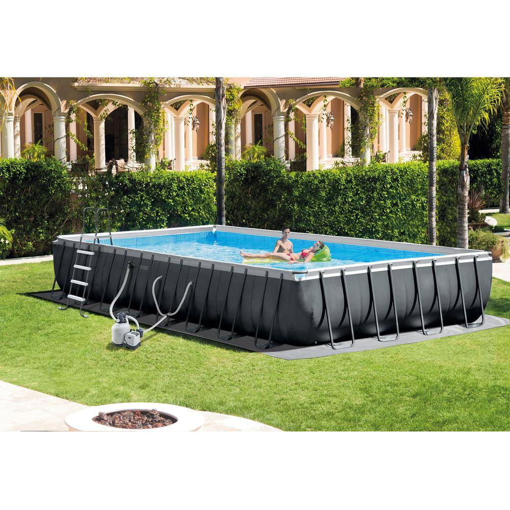 Intex 32 ft. x 16 ft. x 52 in. Ultra XTR Rectangular Swimming Pool Set with Pump 26377EH