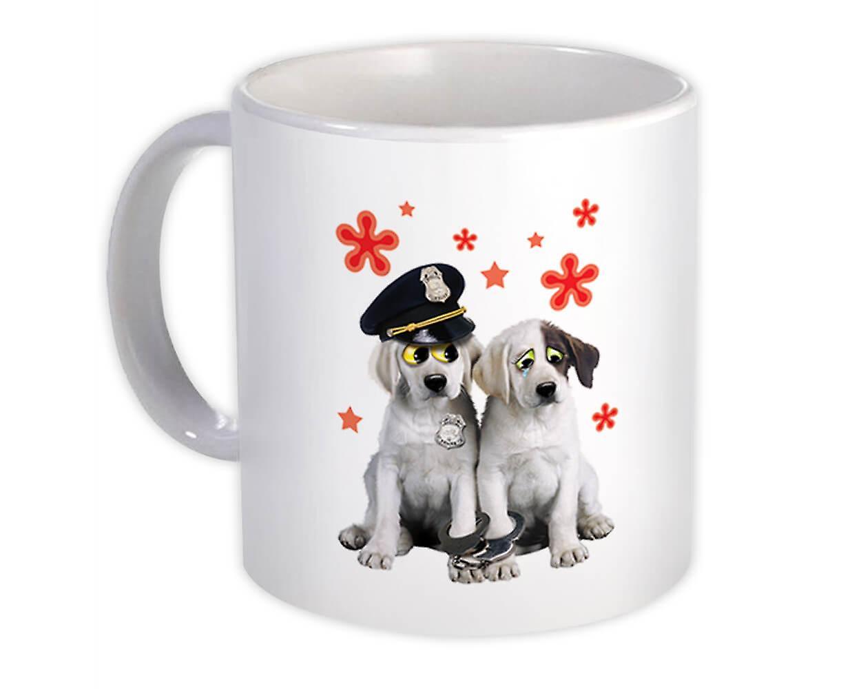 Gift Mug: Labrador Puppies Police