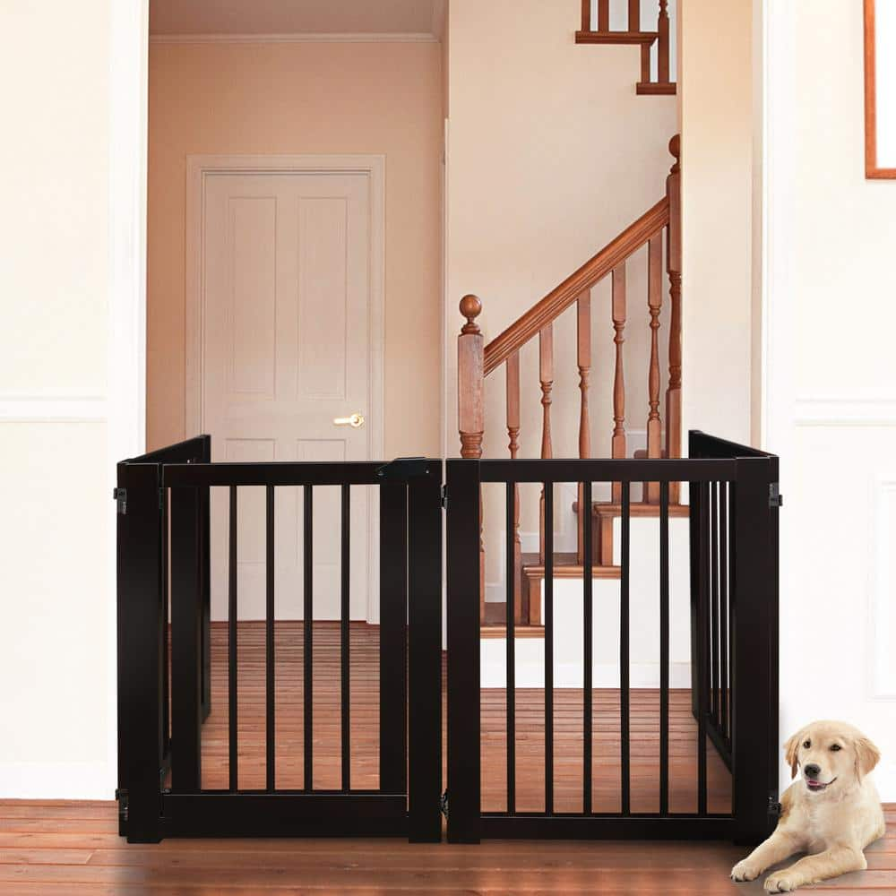 American Trails Espresso Freestanding Pet Gate with Door 600-54