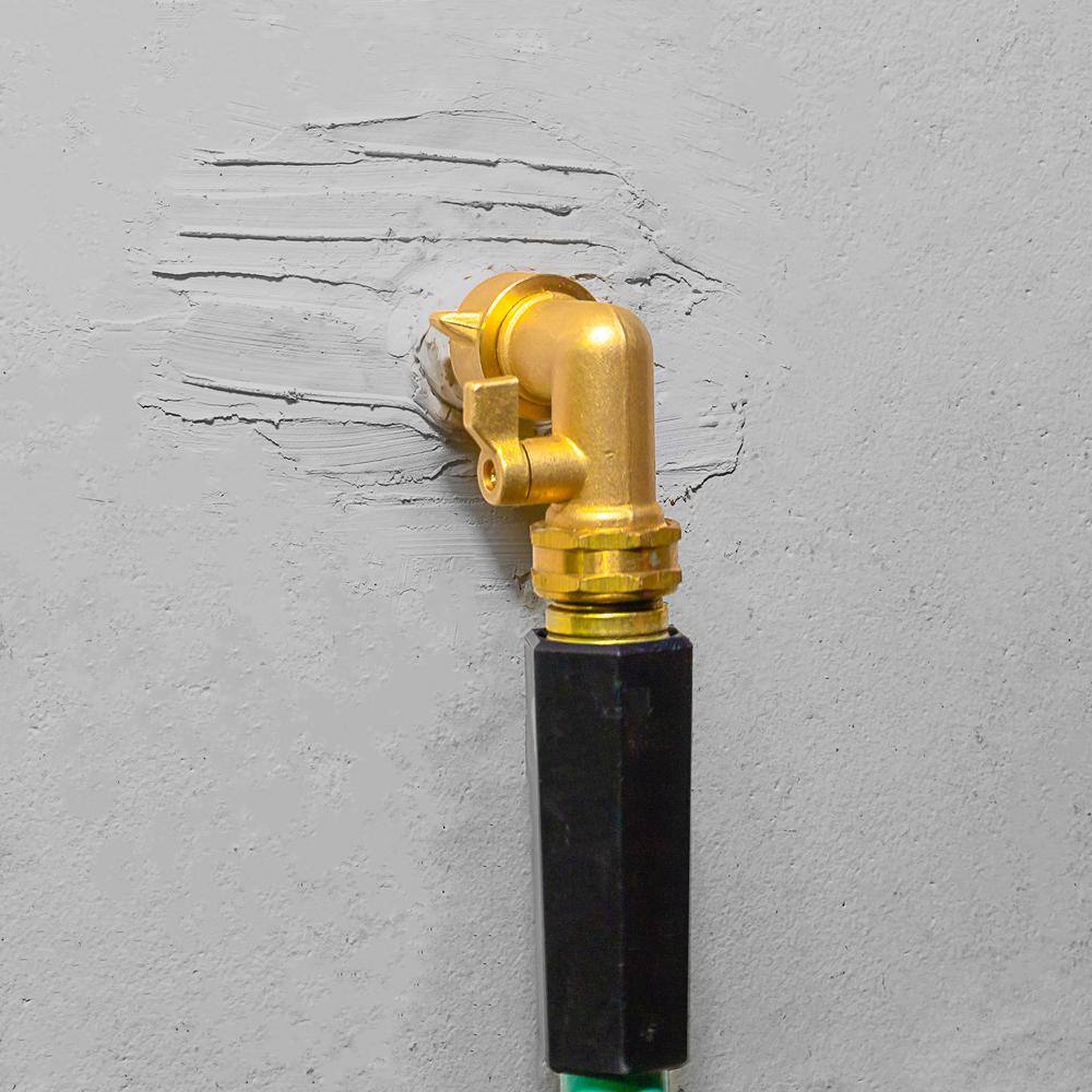 Morvat 90-Degree Solid Brass Garden Hose Elbow Connector with OnOff Shutoff Valve MOR-BELBOW-2-A