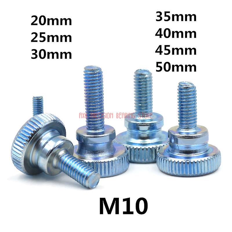 10pcs Gb834 M10 Carbon Steel Thumb Screw With Collar High Head With Knurling Manual Adjustment Screws Bolt  M10*(20~50) Mm