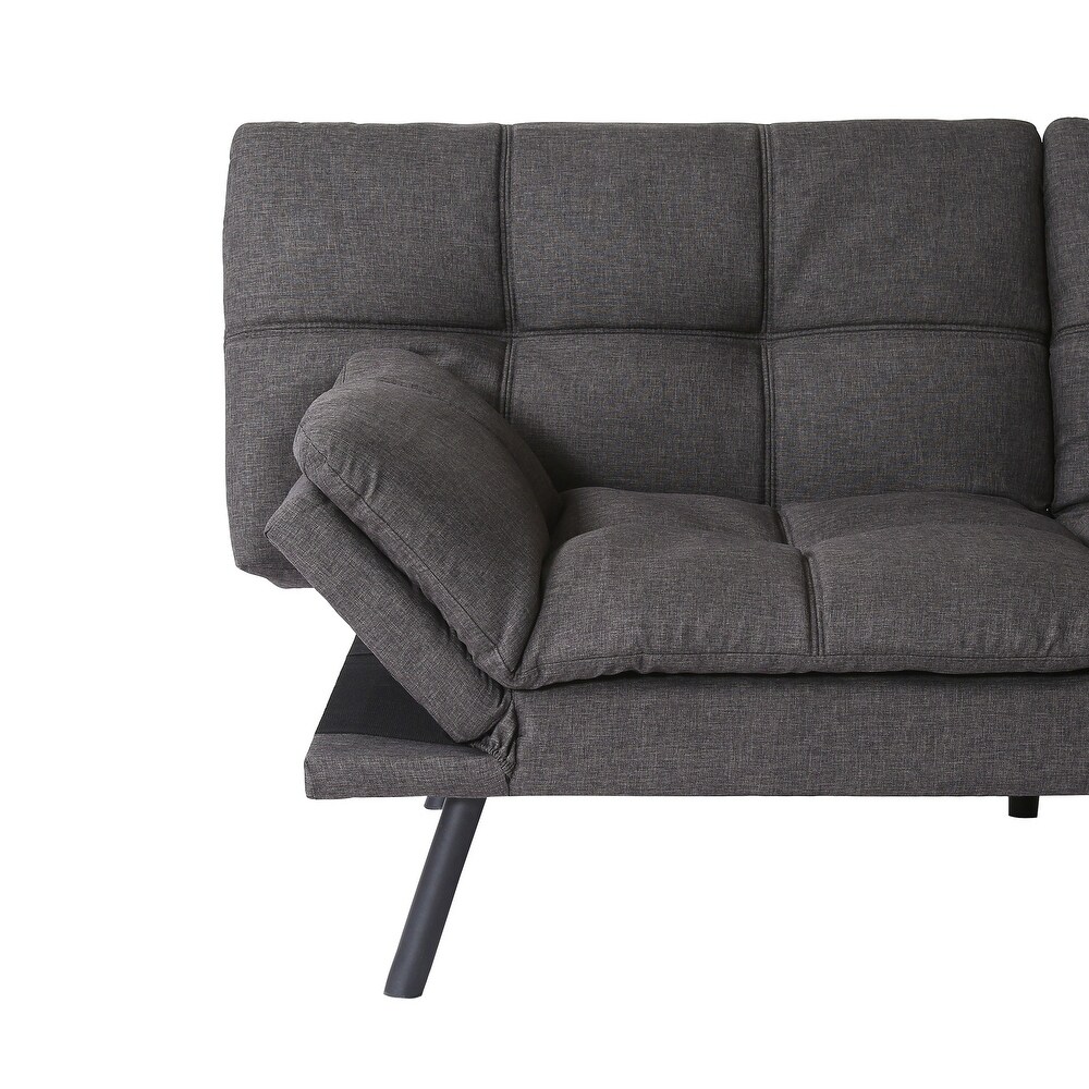 DARK GREY Convertible Futon Couch Bed  Folding Sleeper Sofa