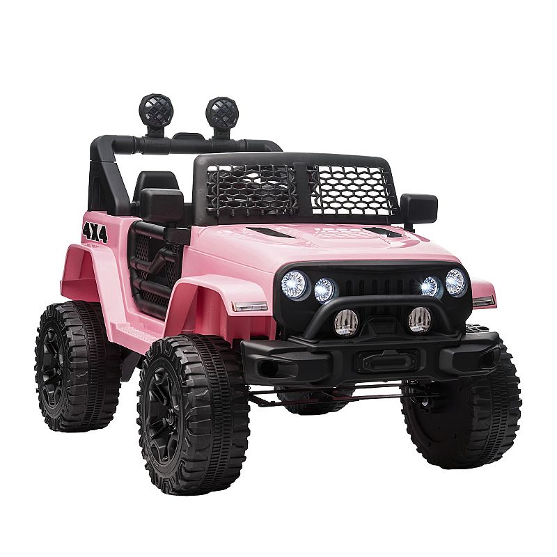 Aosom 12V Kids Ride On Car Electric Battery Powered Off Road Truck Toy with Parent Remote Control Adjustable Speed Black