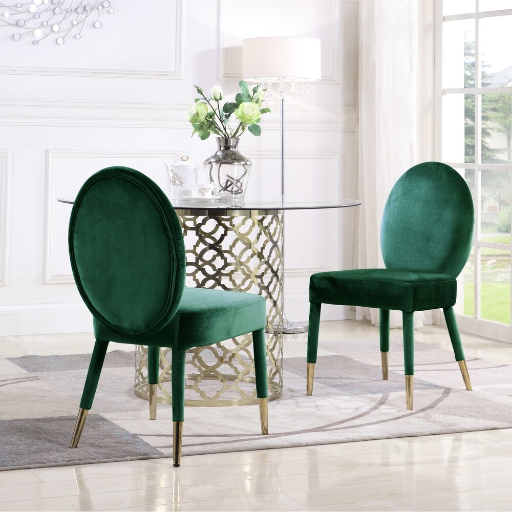 Chic Home Jerett Velvet Dining Chair Oval Back  Set of 2