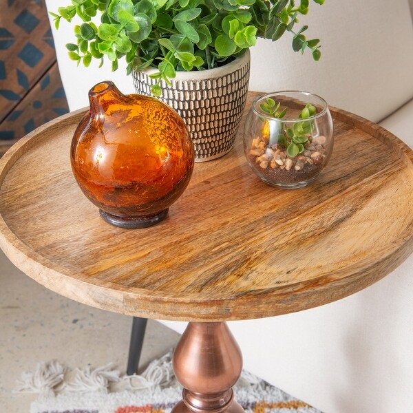 Sarahi Mango Wood Drink Side Table