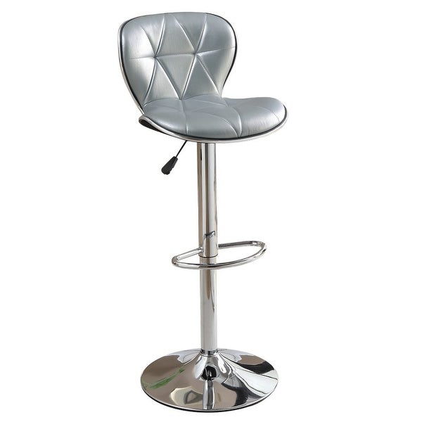 Poundex Swivel Tufted Adjustable Barstool