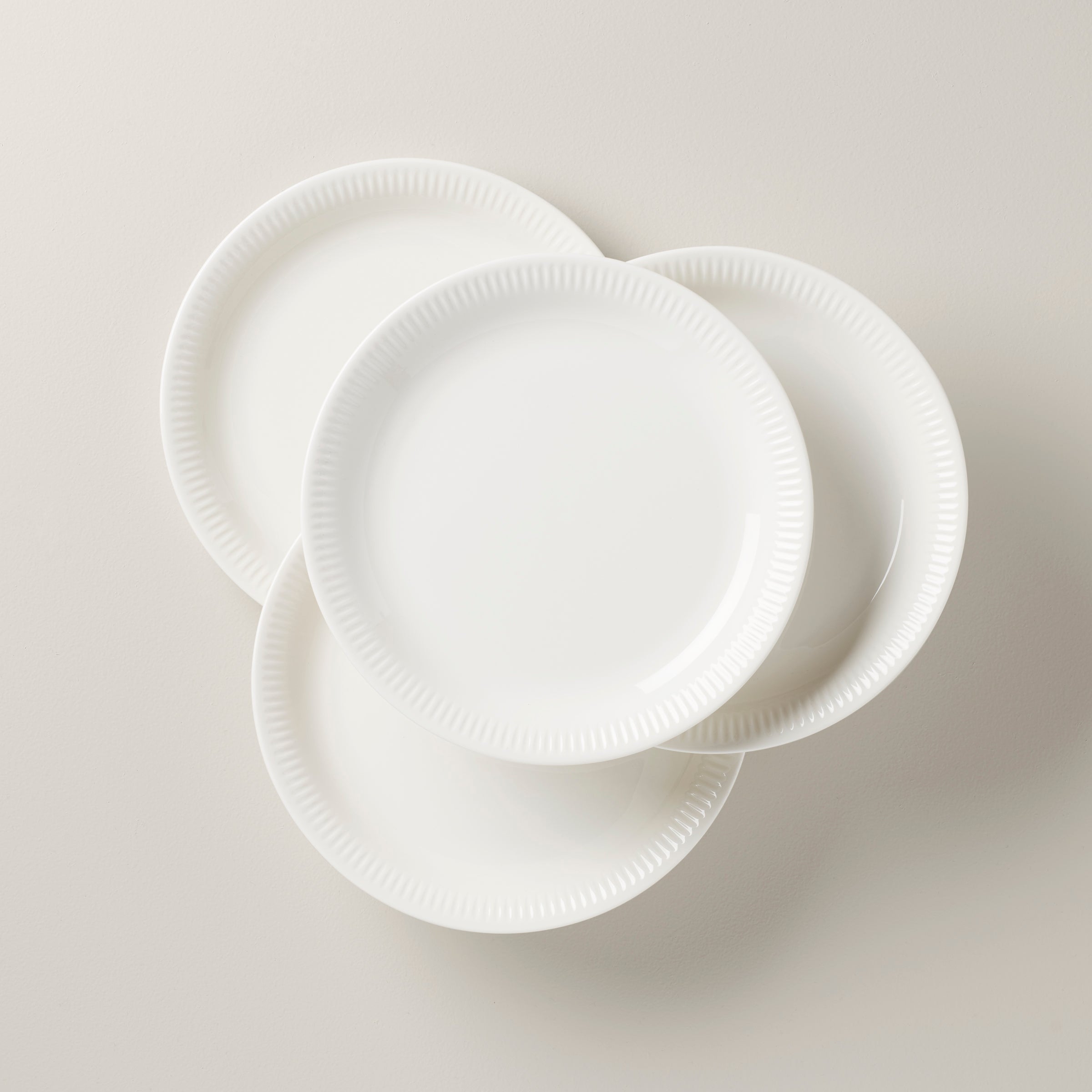 Profile White Porcelain 4-Piece Dinner Plate Set