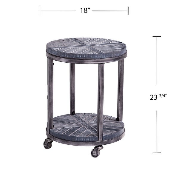 SEI Furniture Kenya Industrial Brown Wood Side Table