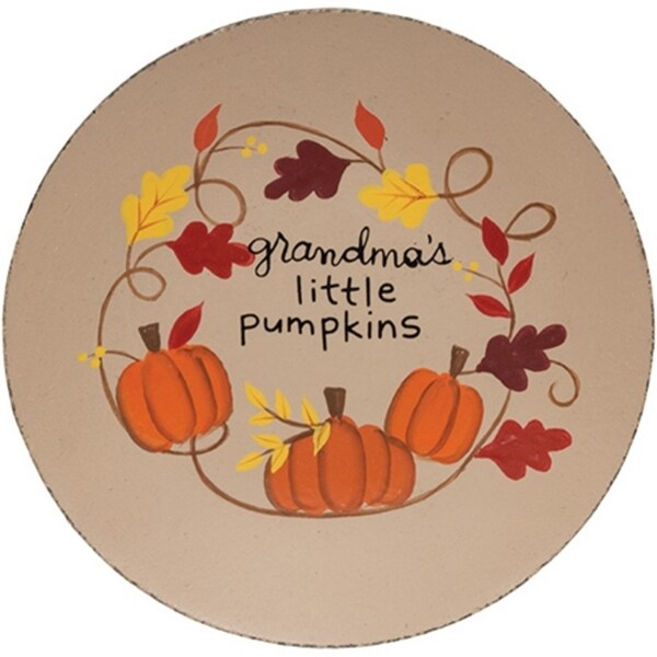 Blessed Grandma Fall Leaves Plate 3 Asstd.