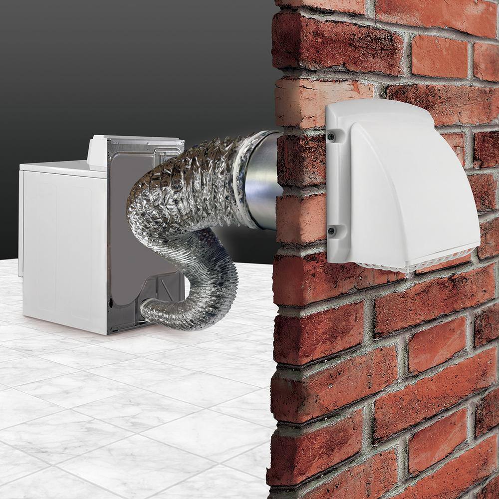 Everbilt Wide Mouth Dryer Vent Kit with 4 in. x 8 ft. Aluminum Dryer Duct TD48PMKHD6