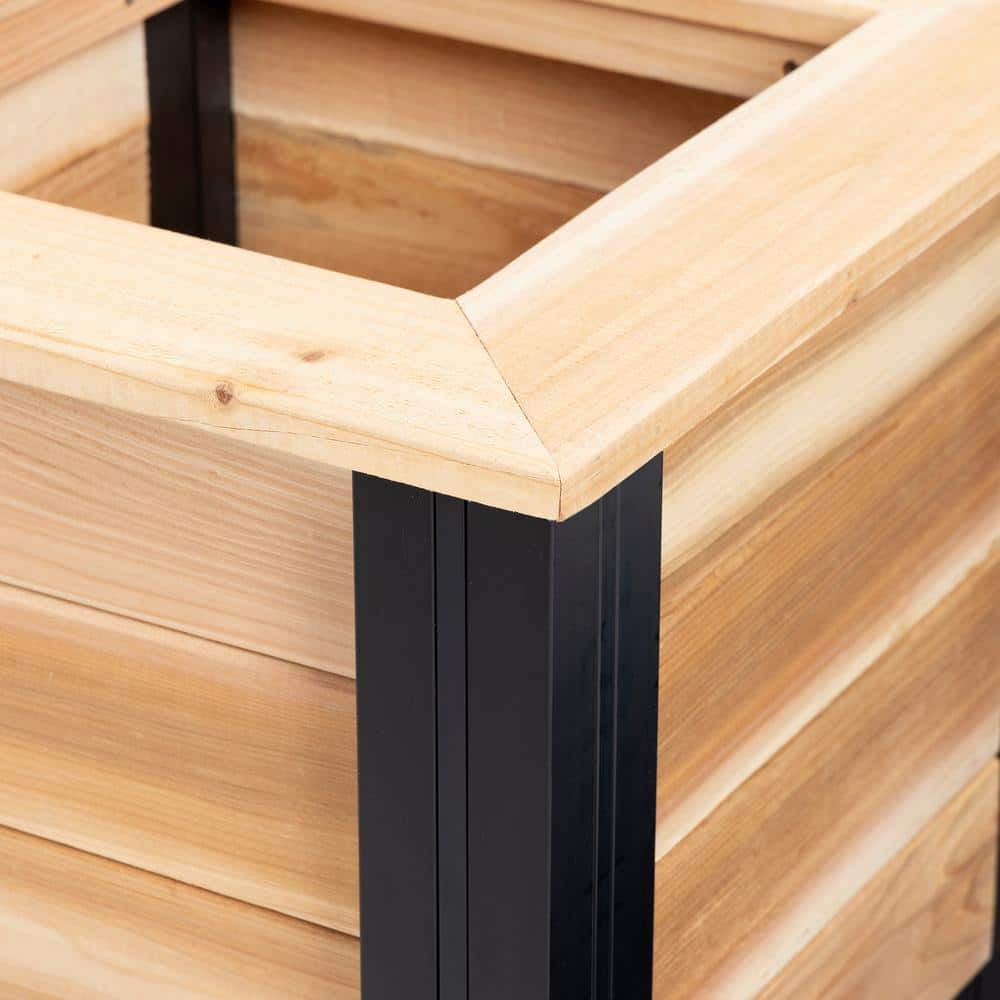 Outdoor Essentials Haven 25 in. x 25 in. x 27 in. Square Cedar Planter Box 508743