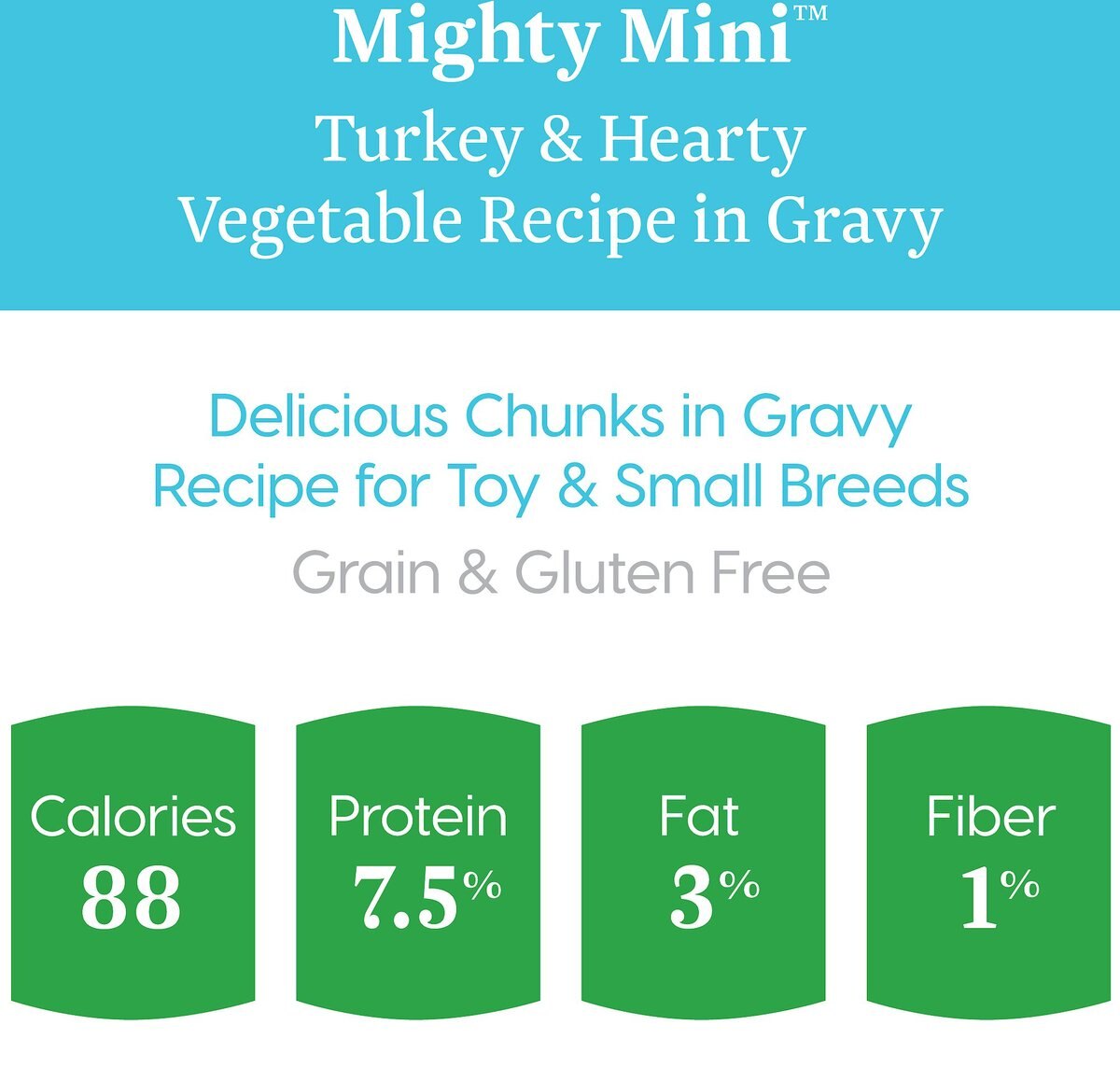 Solid Gold Mighty Mini Turkey and Hearty Vegetable Recipe in Gravy Grain-Free Small Breed Dog Food Cups