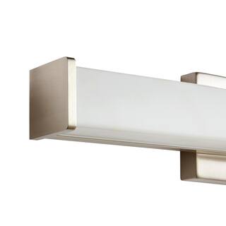 Hampton Bay Astrid 24 in. Brushed Nickel 5-CCT LED Bathroom Vanity Light Bar with Frosted Glass KPU1301LX-04BN