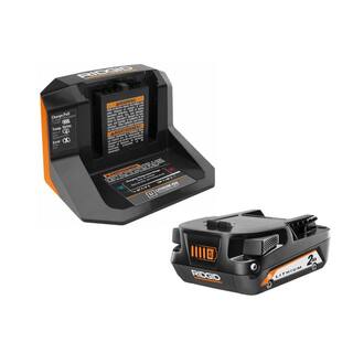 RIDGID 18V Lithium-Ion 2.0 Ah Battery Starter Kit AC9302