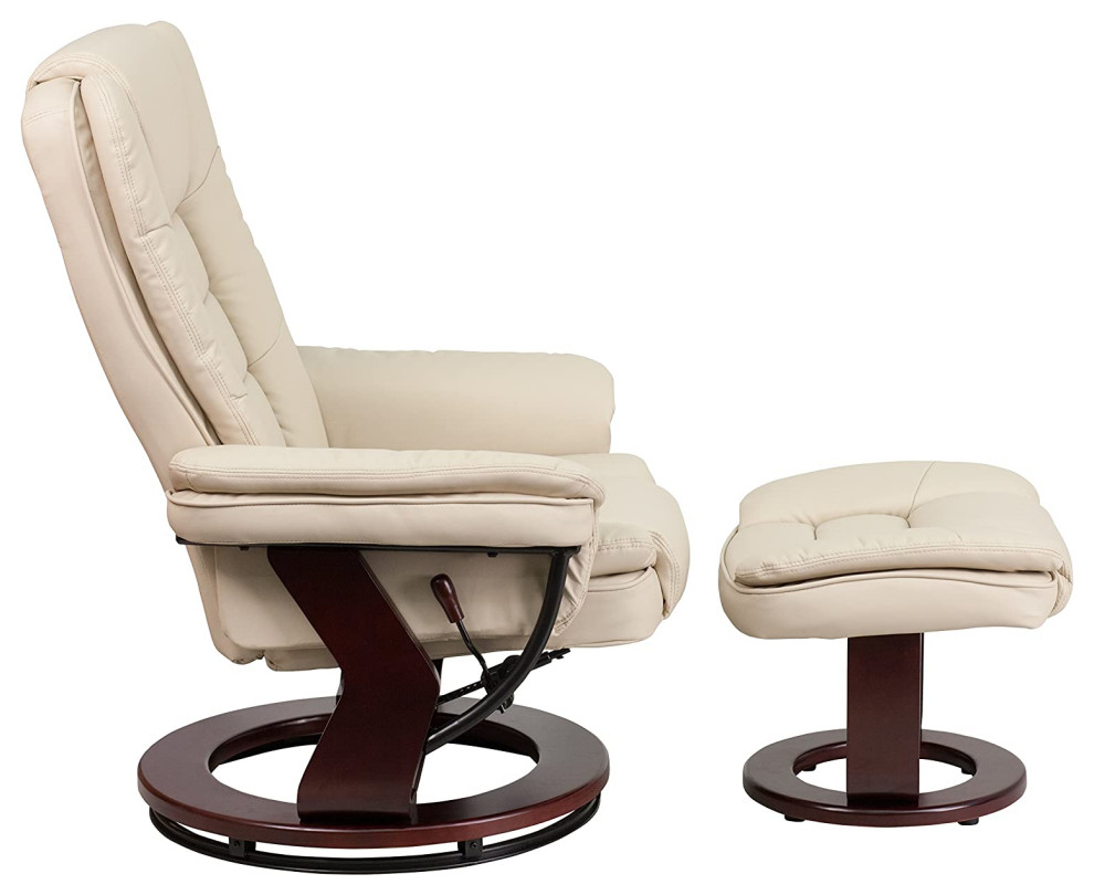 Contemporary Recliner With Ottoman  Comfortable LeatherSoft Upholstery   Modern   Theater Seating   by Decorn  Houzz