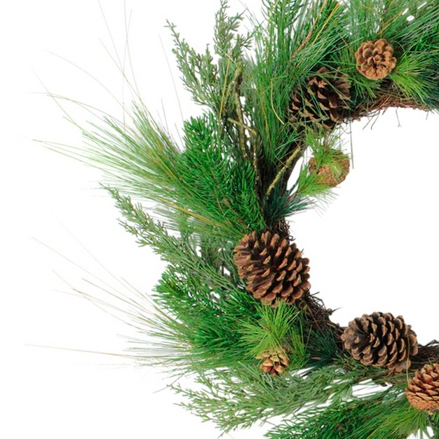 Unlit Pine Cones And Mixed Pine Needles Christmas Wreath