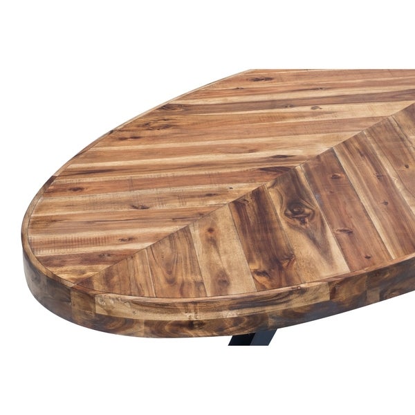 Aurelle Home Panko Oval Modern Rustic Coffee Table