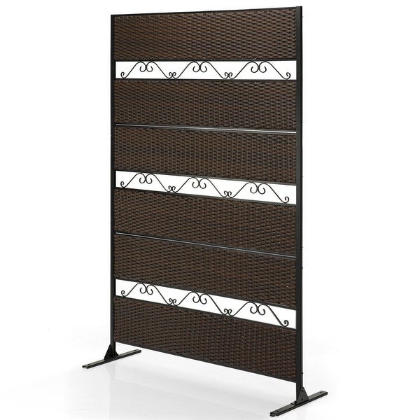 Rattan Outdoor Privacy Screen， Outdoor Divider Decorative Privacy Fence Screen