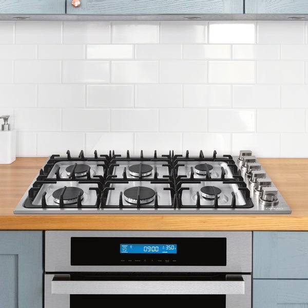 36 in. Gas Cooktop in Stainless Steel with 6 Italian Made Burners - 36 in.