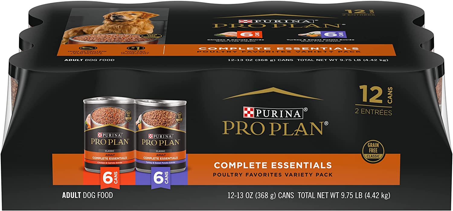 Purina Pro Plan Grain Free Pate Wet Dog Food Variety Pack， SAVOR Grain Free Chicken and Turkey