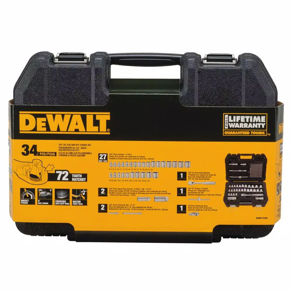 DEWALT 3/8 in Drive Combination Socket Set with Ratchet (34-Piece) and#8211; XDC Depot