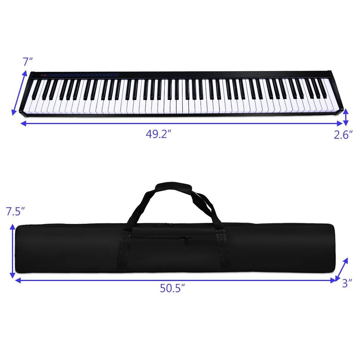 88-Key Portable Electronic Piano, with a Handbag