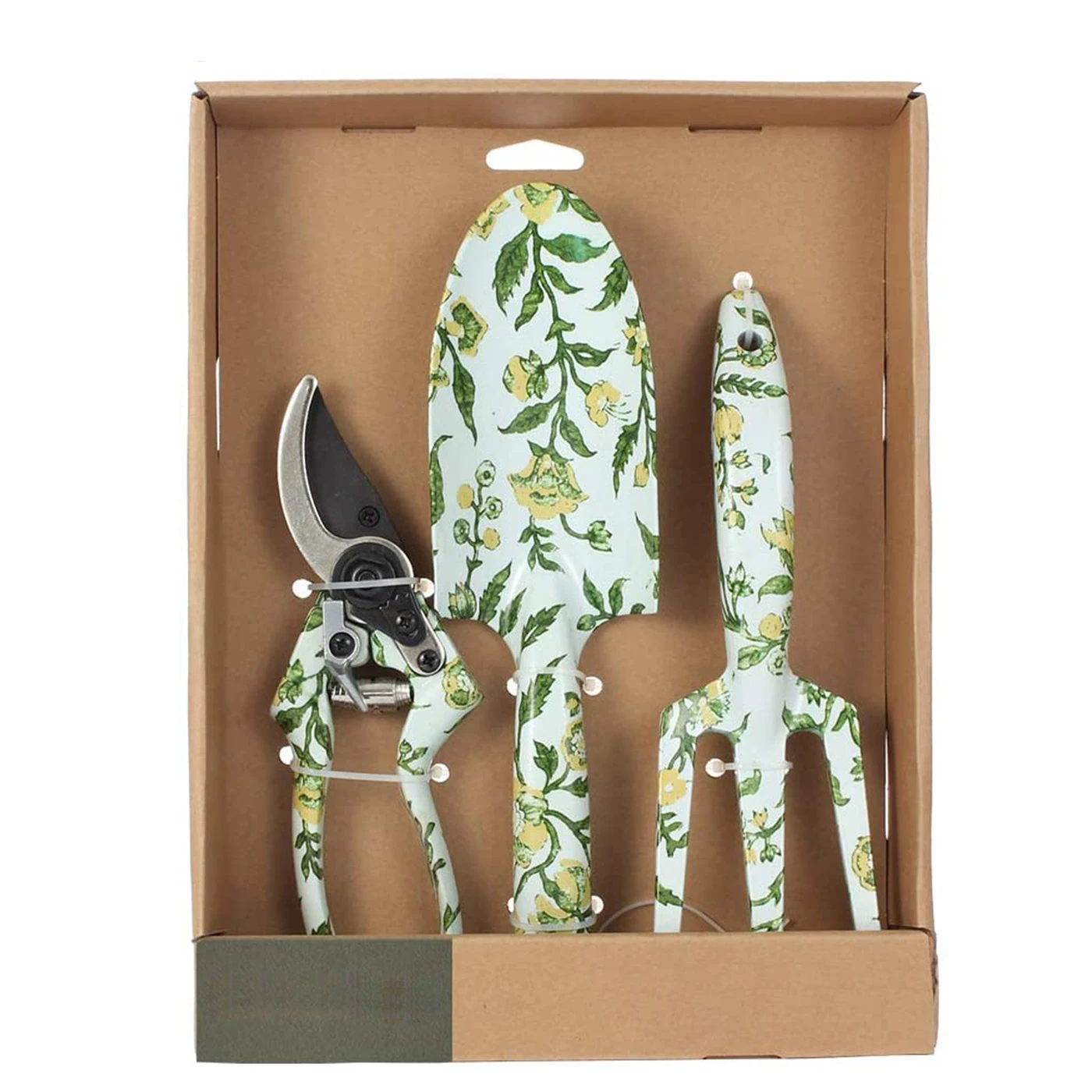 Gardening tools Garden Hand tools and equipment Set with Ash wood Handle and Aluminum oy Printed Flow in a Gift Box Nice Gift