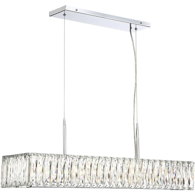 Wide Modern Clear Crystal 5 light Fixture For Dining Room Kitchen Island Home