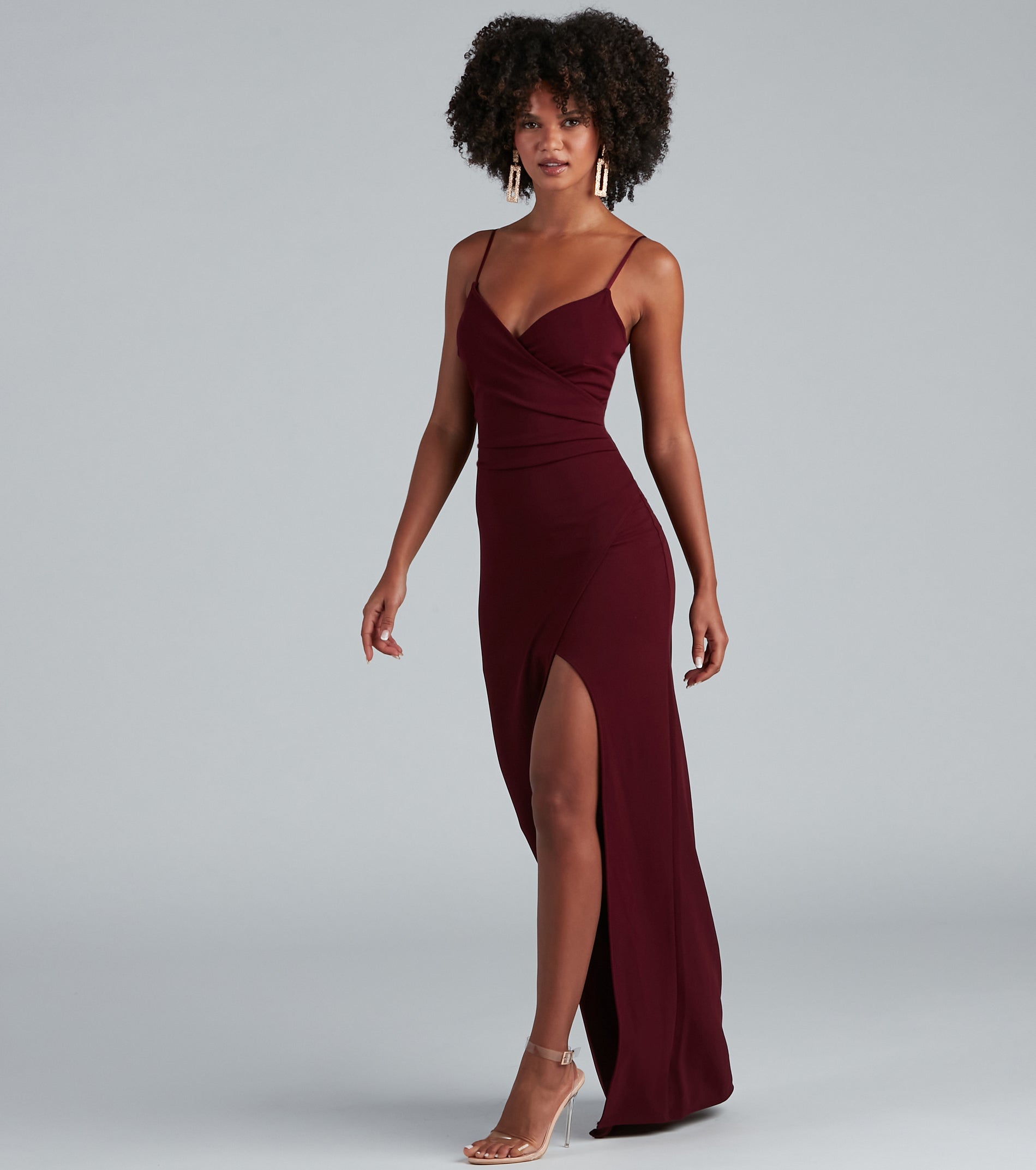 Sasha Formal High Slit Wrap Dress