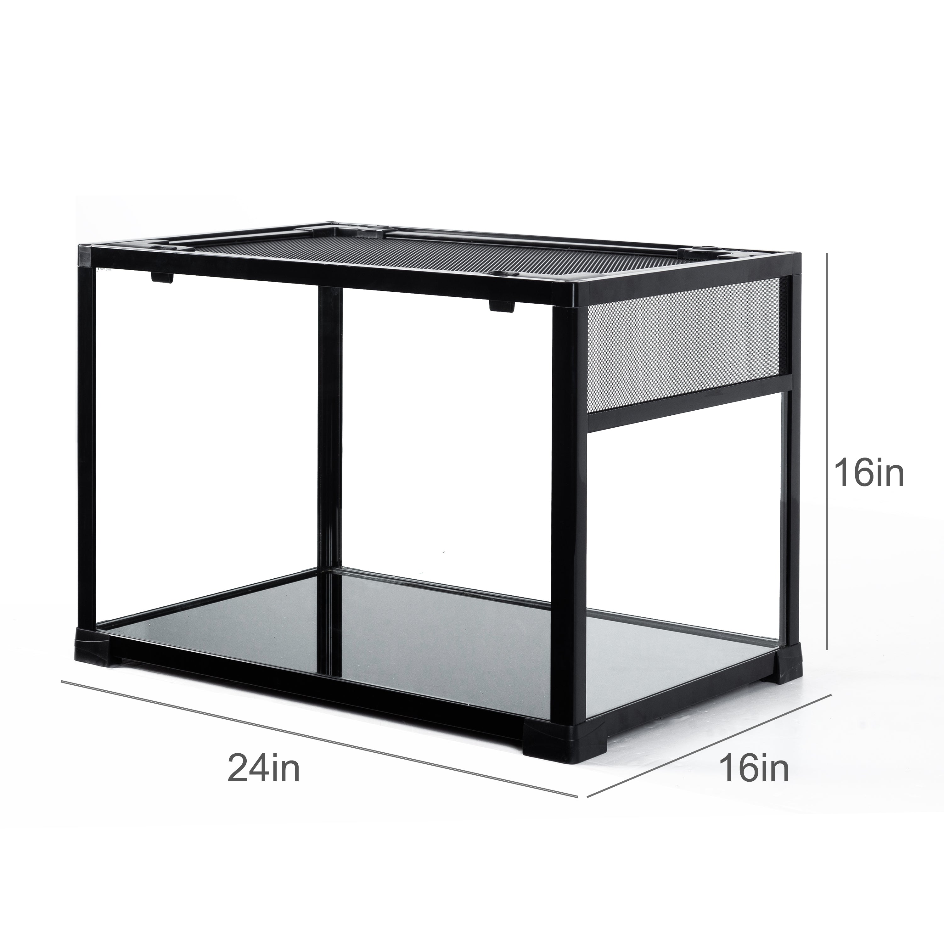 REPTI-ZOO 2 In 1 Knock Down Reptile Terrarium， Size 24L×16W×16H