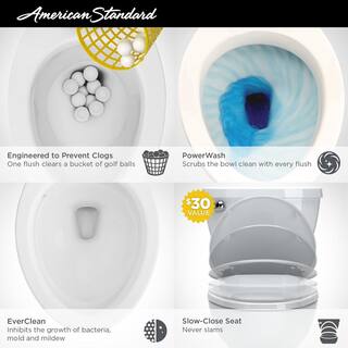 American Standard Champion Tall Height 2-Piece High-Efficiency 1.28 GPF Single Flush Elongated Toilet in White Seat Included 747AA107SC.020