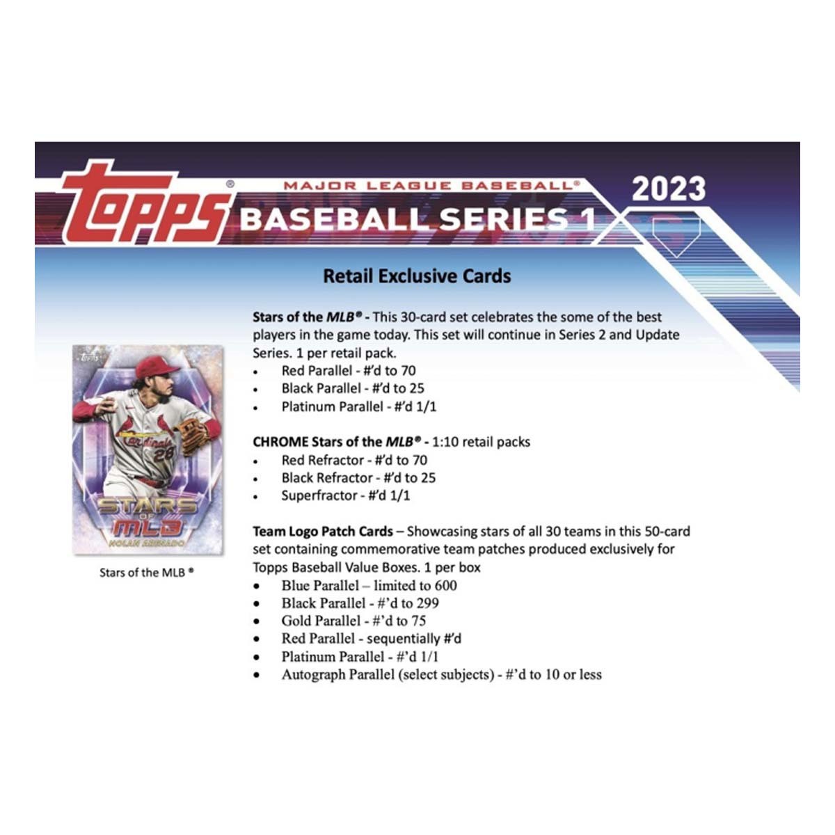 2023 Topps MLB Series 1 Baseball Trading Card Hanger Box