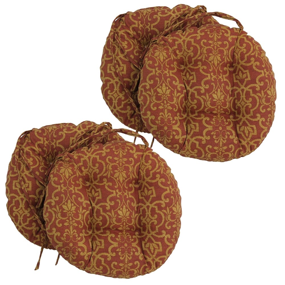 16 inch Round Tufted Indoor/Outdoor Chair Cushions (Set of 4)   16\