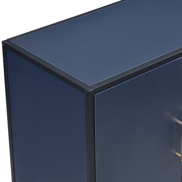 Distinctive Features of FourDoor Sideboard with Metal and CrossLeg Design，Suitable