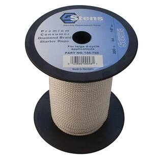 STENS 200' Diamond Braid Starter Rope Size 4 For 4-Stroke applications and 4-Stroke push Mowers engines 145-700