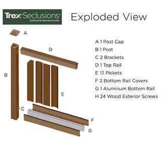 Trex Seclusions 5 in. x 5 in. x 9 ft. Woodland Brown Wood-Plastic Composite Fence Post with Crown Post Cap WBPCC050509