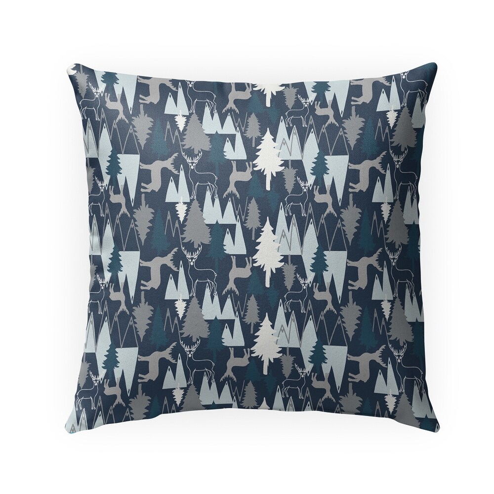 DEER FRIENDS NAVY Indoor Outdoor Pillow By Hope Bainbridge