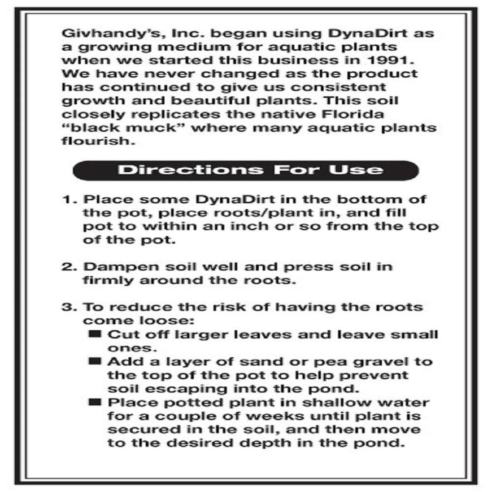 Givhandys DynaDirt Aquatic Soil 20 lbs. Bag Custom Mix DynaDirt Aquatic Soil 2