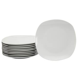 Tabletops Gallery Square Stoneware Dinner Plates (Set of 10) TTU-E4042-EC