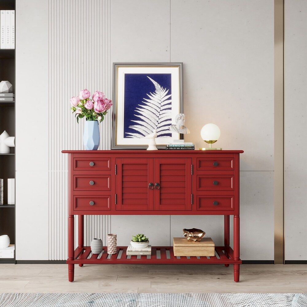 Console Sofa Table with Drawers Cabinets and Shelf