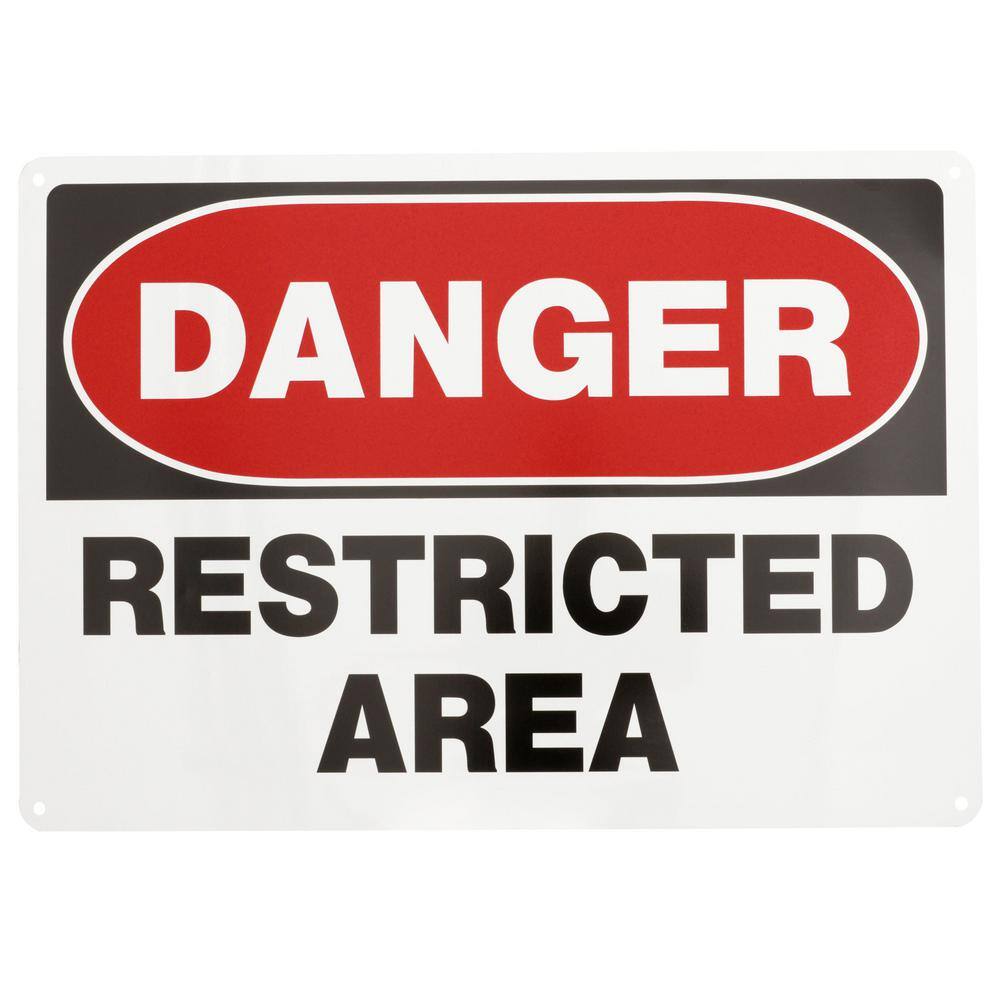 Everbilt 10 in. x 14 in. Aluminum Danger Restricted Area Sign 31174