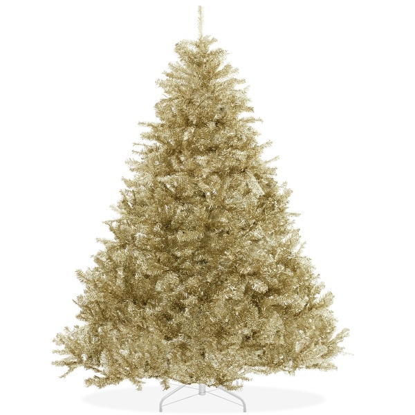 7.5FT Gold Artificial Holiday Christmas Tree with Metal Stand