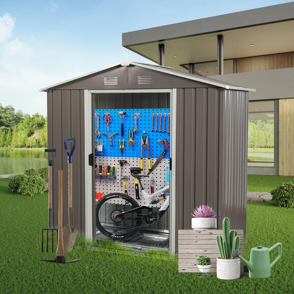 6ft x 4ft Outdoor Metal Storage Shed W54057423