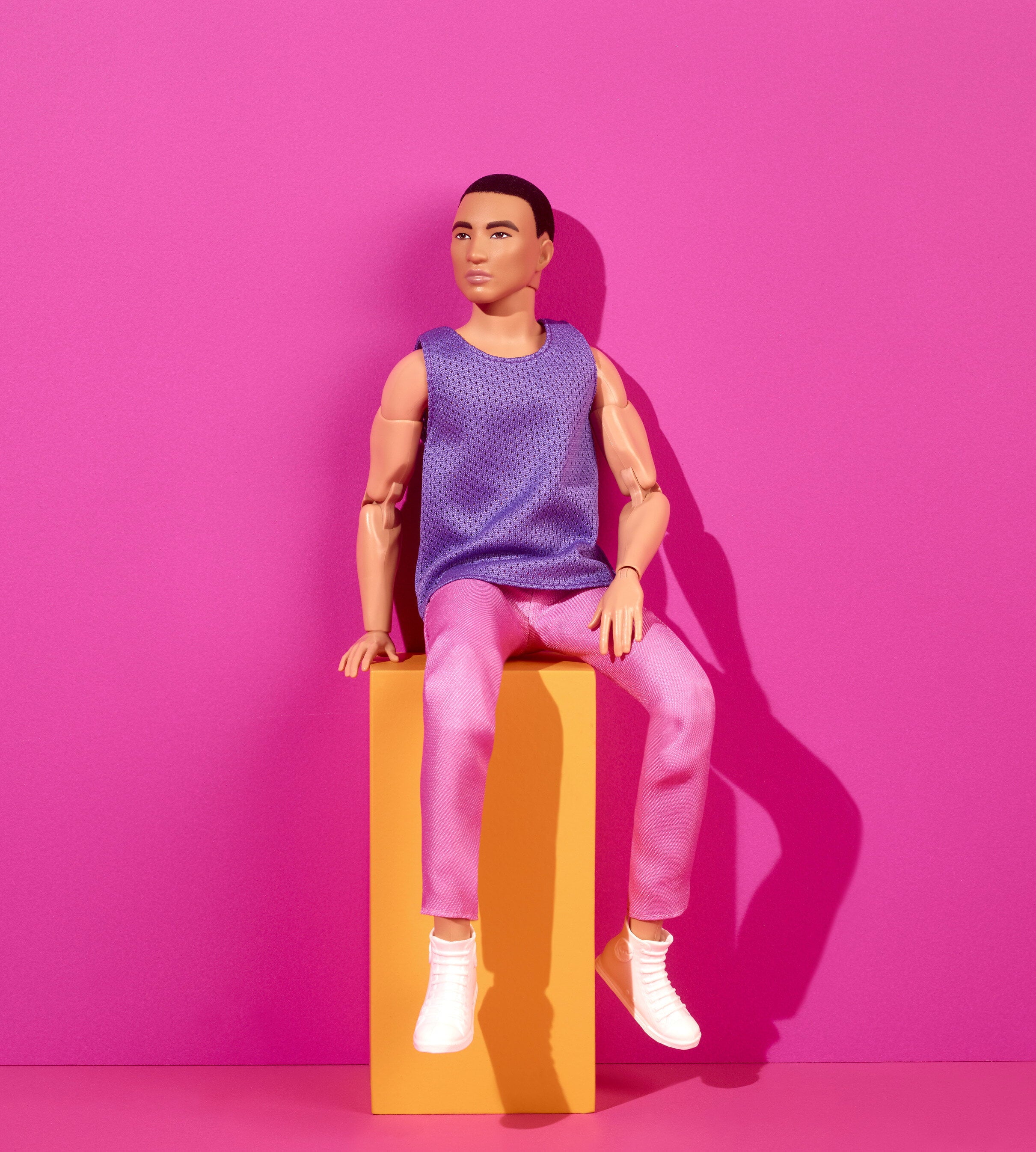 Ken Doll, Barbie Looks, Black Hair, Purple Top with Pink Pants