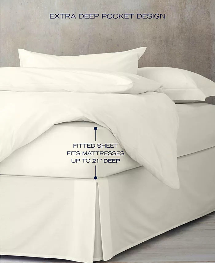 Nautica Regatta Cotton Sateen T400 4-Piece Sheet Set， Queen