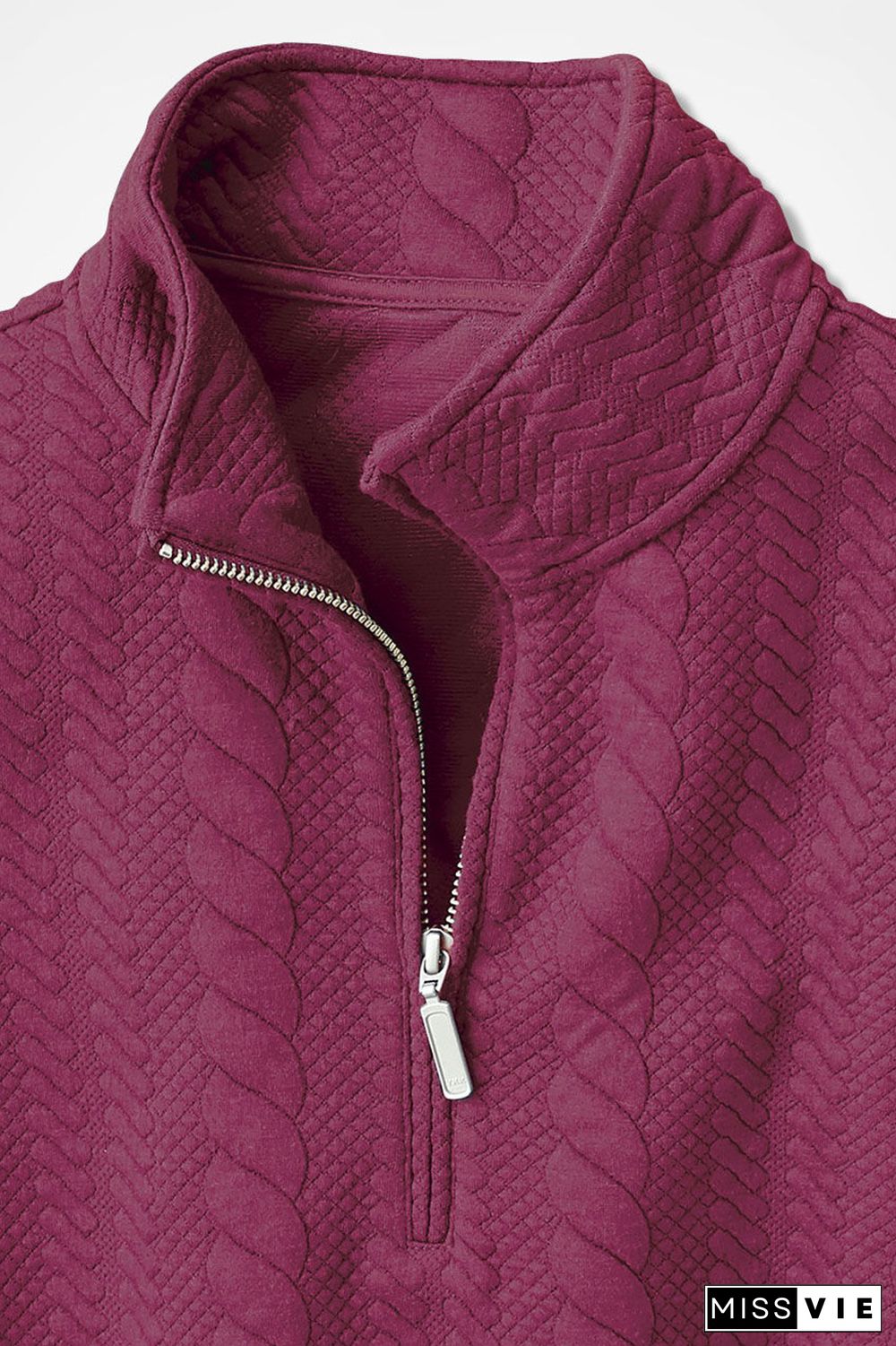 Cabled Quarter-Zip Sweatshirt