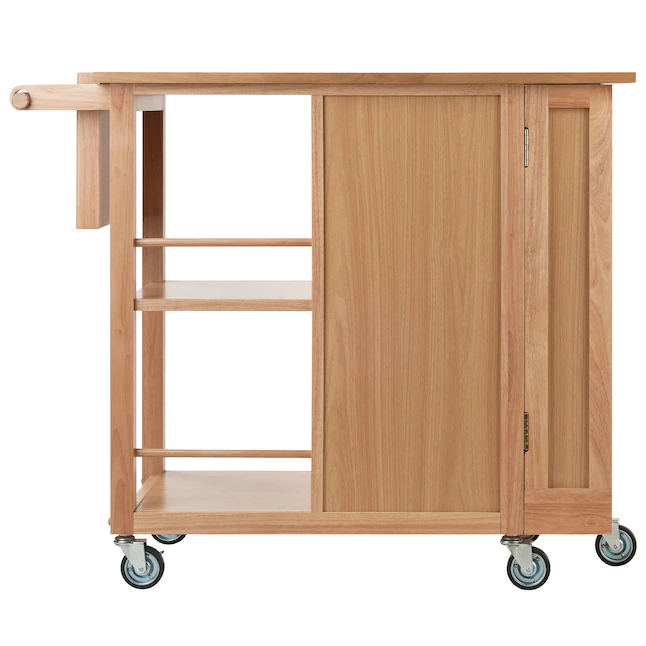 Winsome Wood 89443 Wood Base with Wood Top Rolling Kitchen Cart (18.98-in x 42.52-in x 35.63-in)