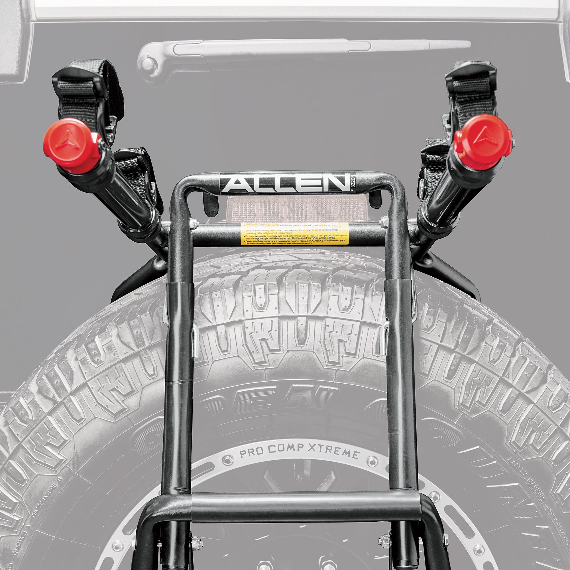 Allen Sports Deluxe 2-Bicycle Spare Tire Mounted Bike Rack Carrier， 322DN